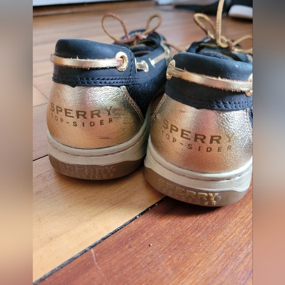 Sperry Topsider Black Sequins and Gold 1-Eye Boat Shoe - Picture 5 of 10